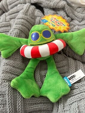 Bark ‘Pool Party Hopper’ Green Plush Frog Dog Toy